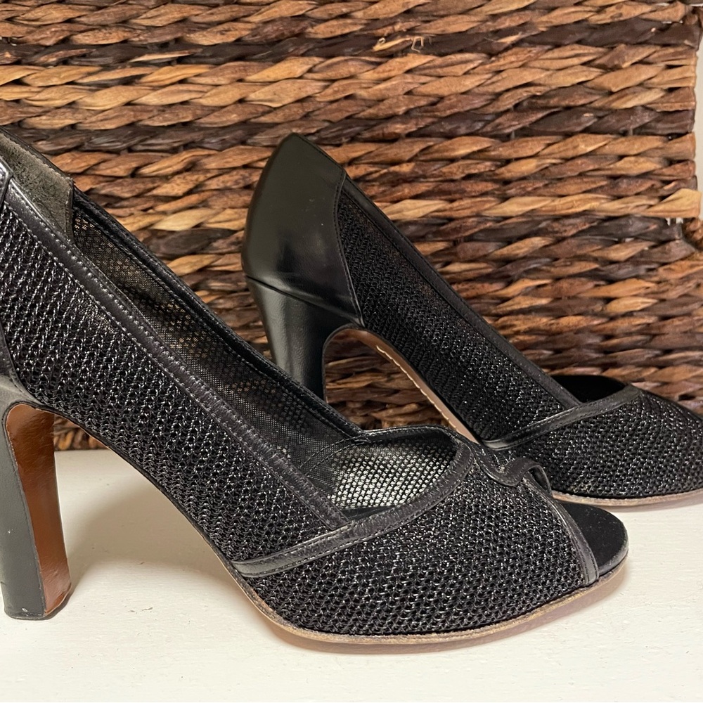 Black Mesh Louis Vuitton Mesh Heels